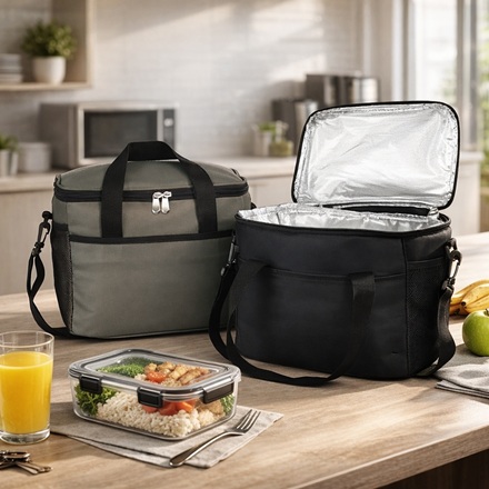 Bolsa t�rmica de 12 litros confeccionada em couro sint�tico de alta qualidade, ideal para transporte de marmitas e bebidas