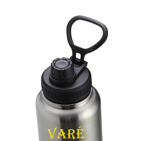 Detalhe da tampa rosque�vel e al�a de transporte da garrafa t�rmica 1L para brindes BH