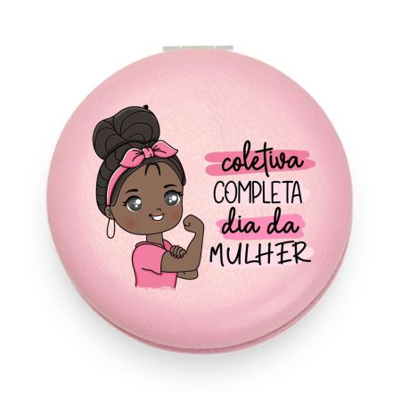 Espelho redondo com duas faces e suporte, design moderno para decora��o ou maquiagem, dispon�vel para compra em Belo Horizonte.