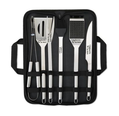Kit churrasco 6 pe�as em alum�nio com estojo de nylon e grava��o a laser para brindes em Belo Horizonte.